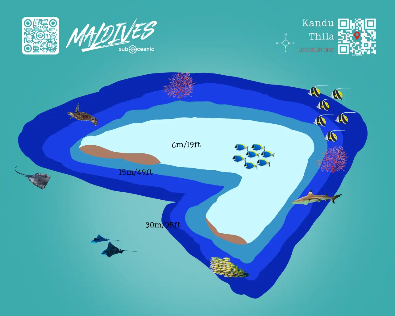 Kandu Thila Dive Site Map - An expert Dive Site located in Maldives Central Atolls