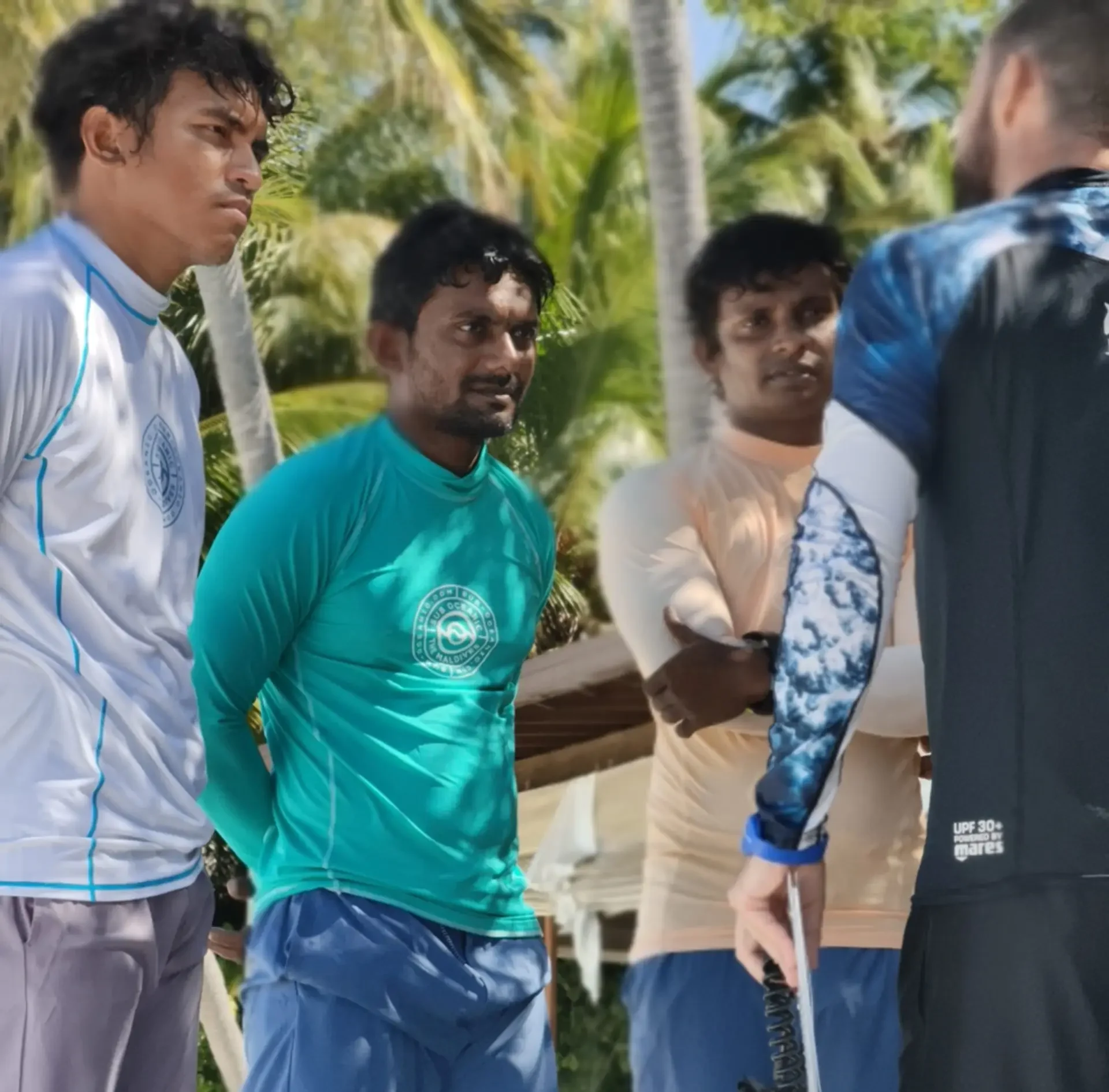 Sub Oceanic Maldives 2026 Instructor Candidates are listening cautiously to the SSI Certifier Daniel Garcia