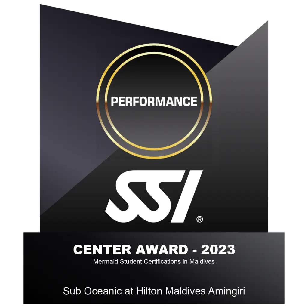 Sub Oceanic At Hilton Maldives 2023 Center Performance Award Mermaid Certifications In Maldives