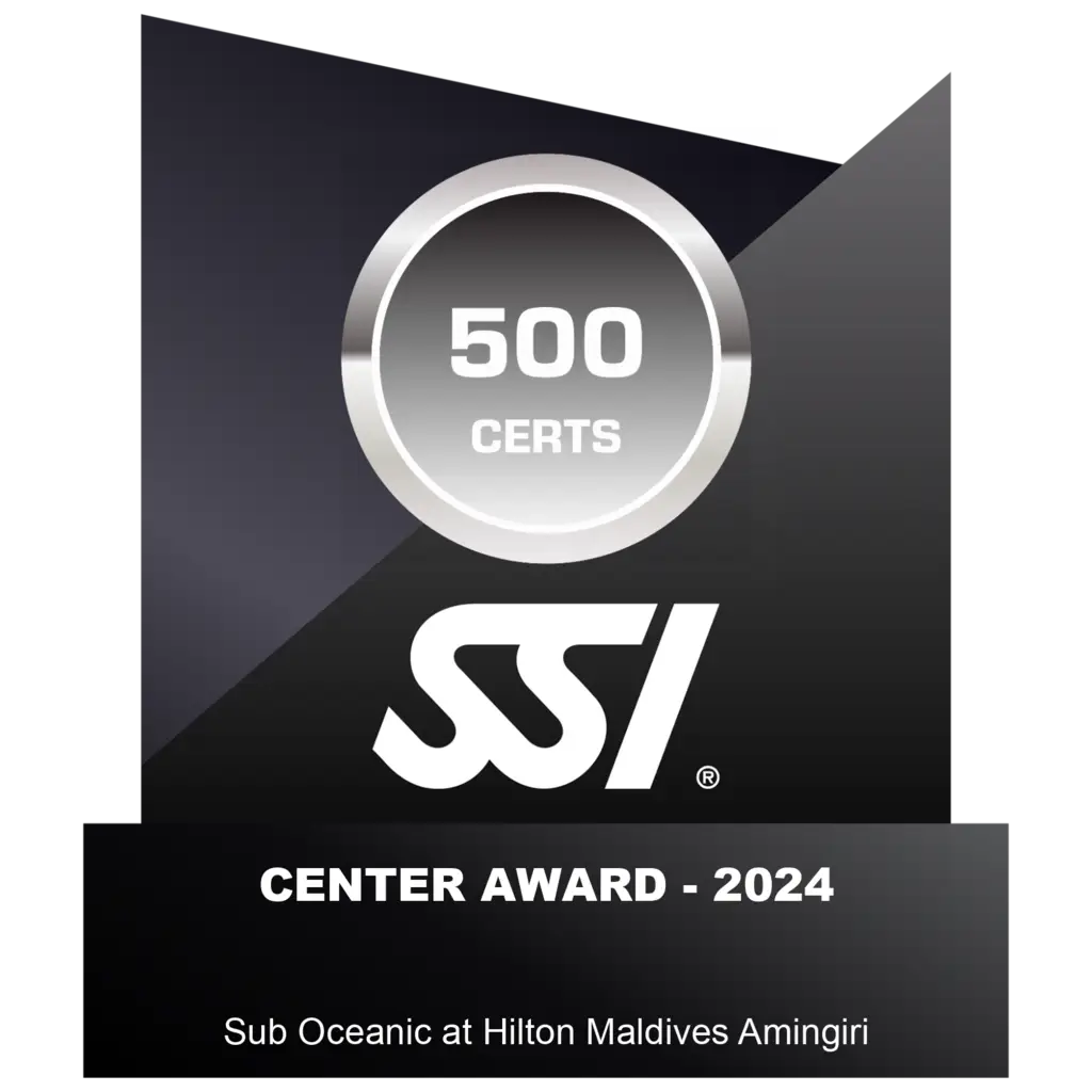 Sub Oceanic At Hilton Maldives 2024 Center Award 500 Ssi Certifications